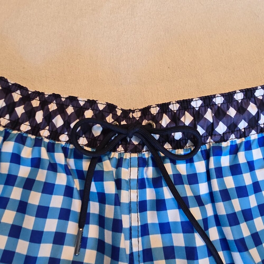 Draper James x Lands' End Gingham Swim Shorts Blue White Size S EUC - Picture 4 of 14